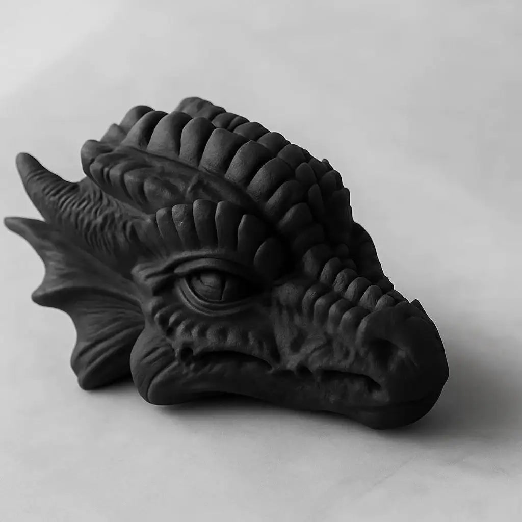 Drachenkopf-Skulptur – Mystische Fantasy-Dekoration für dein Zuhause - by SteinKunstWerk | Deko aus nachhaltiger Herstellung