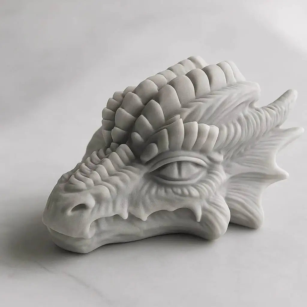 Drachenkopf-Skulptur – Mystische Fantasy-Dekoration für dein Zuhause - by SteinKunstWerk | Deko aus nachhaltiger Herstellung