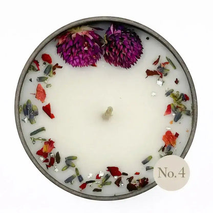 Personalisierte Duftkerze – Dekor Blütenkranz