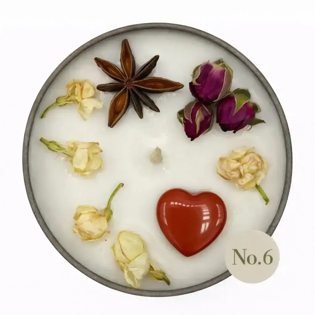 Personalisierte Duftkerze – Dekor Herz & Sternanis