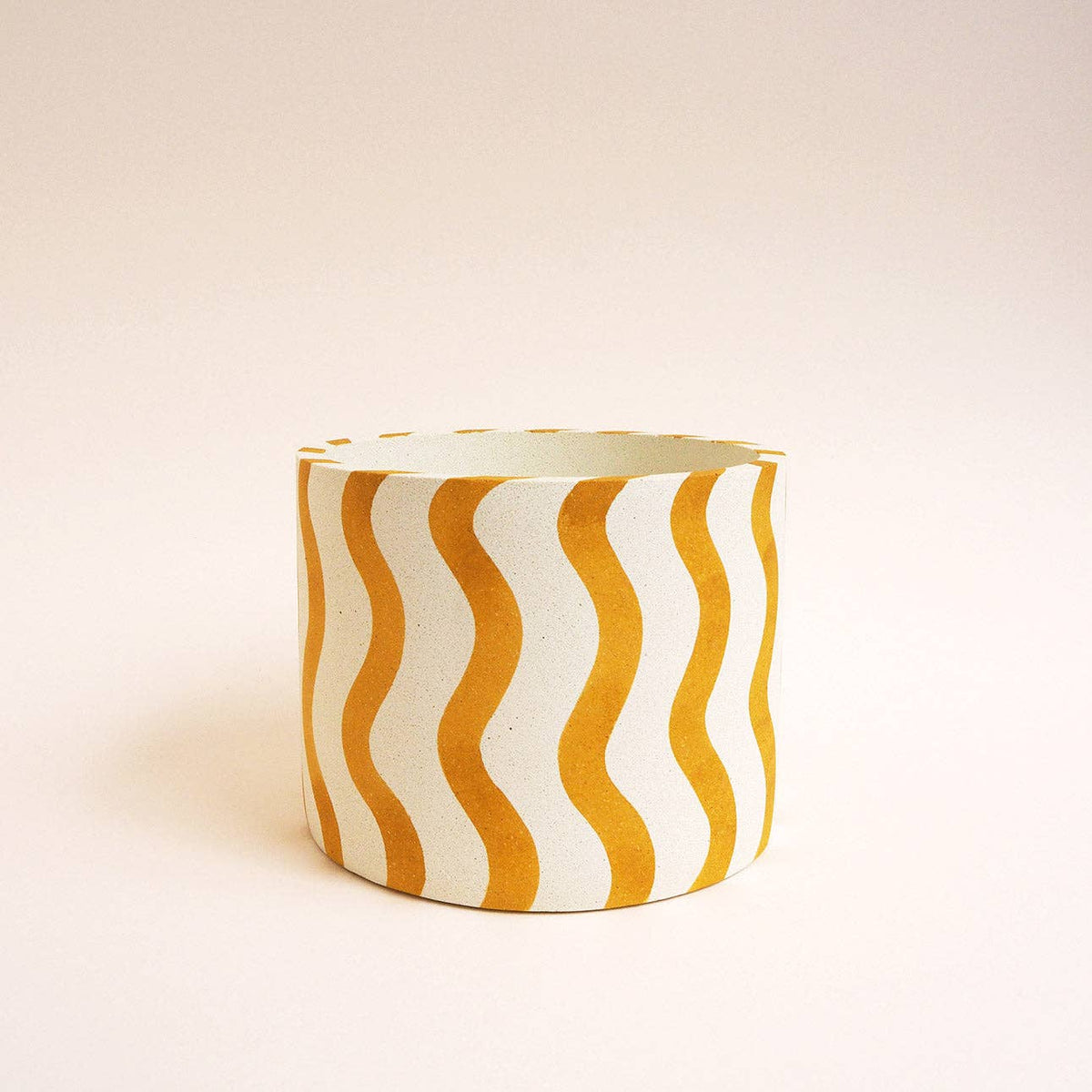 Yellow Squiggles Jesmonite-Pflanzgefäß – zusätzliche Produktansicht 1