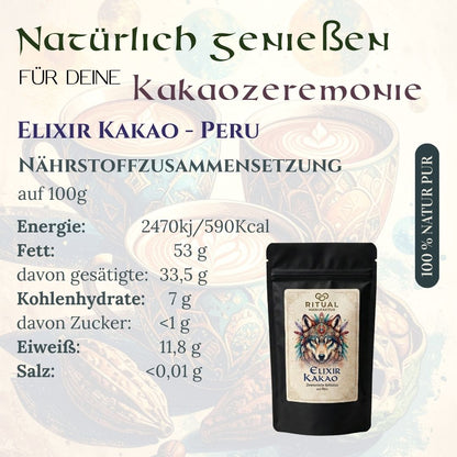 Elixir Zeremonie-Kakao als warmes Kakaogetränk