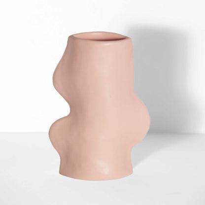 Fluxo Keramikvase Medium in Rosa – handgefertigt in Portugal