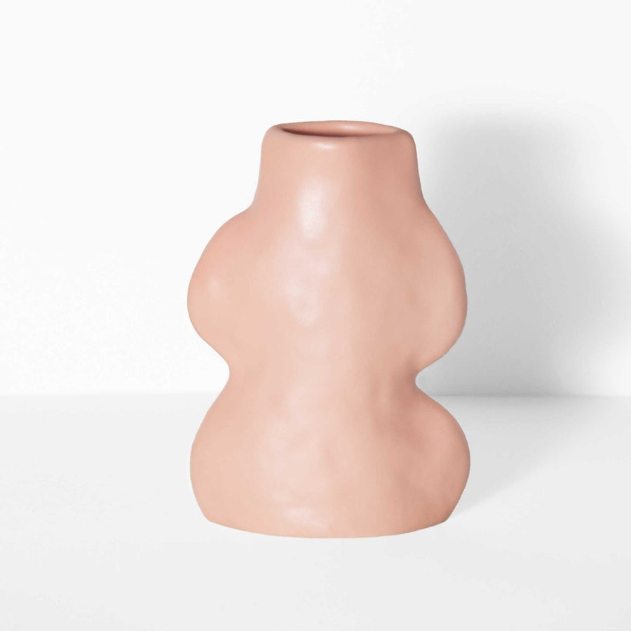 Fluxo Keramikvase Small in Rosa – handgefertigte Vase aus Portugal
