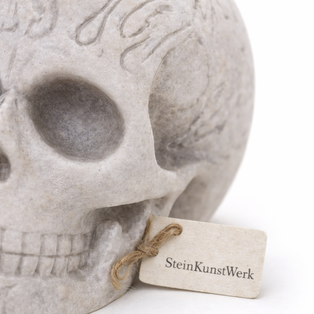 Gothic Totenkopf Dekofigur von SteinKunstWerk für stilvolle Wohnatmosphäre und bewusste Momente