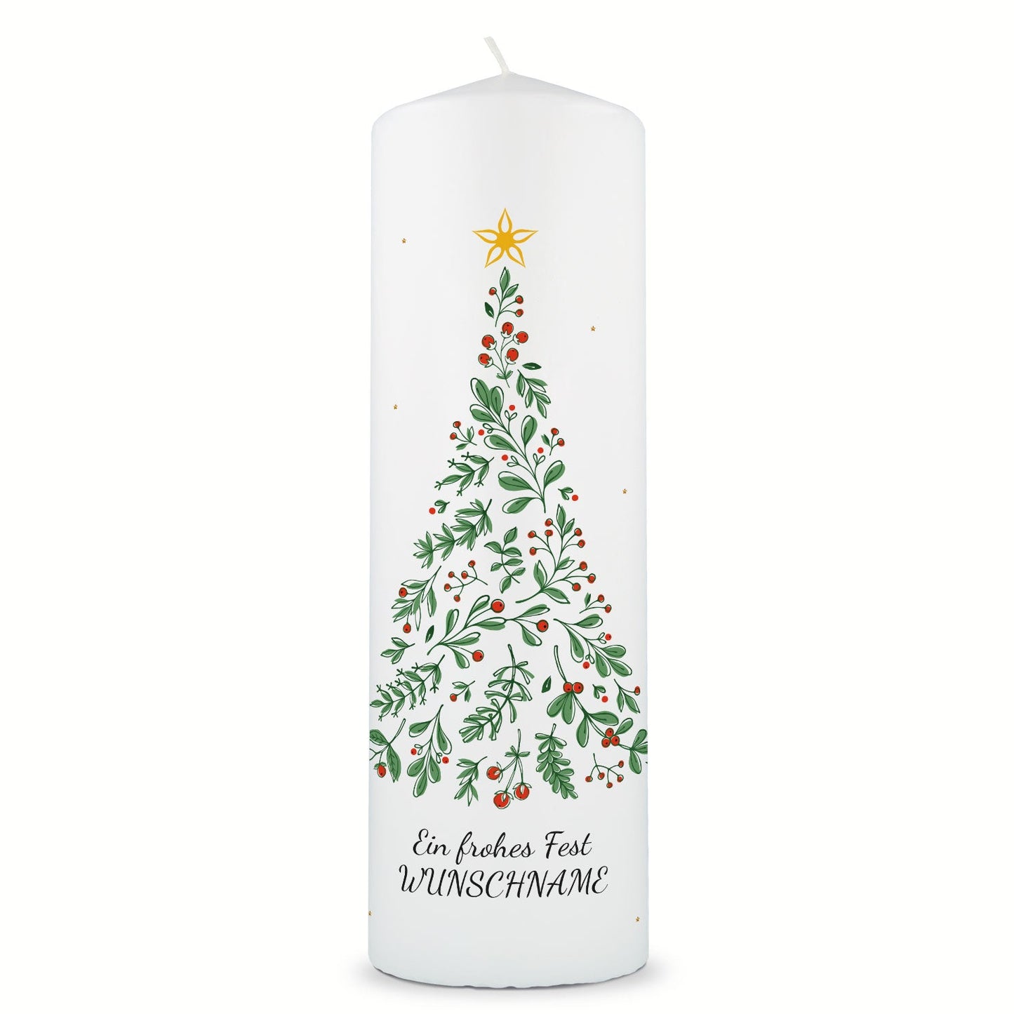 Personalisierte Weihnachtskerze „Tannenbaum“ – Name & Wunschtext