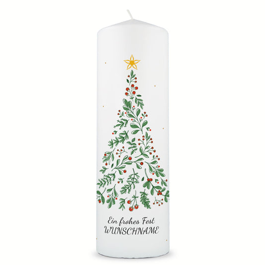 Personalisierte Weihnachtskerze „Tannenbaum“ – Name & Wunschtext