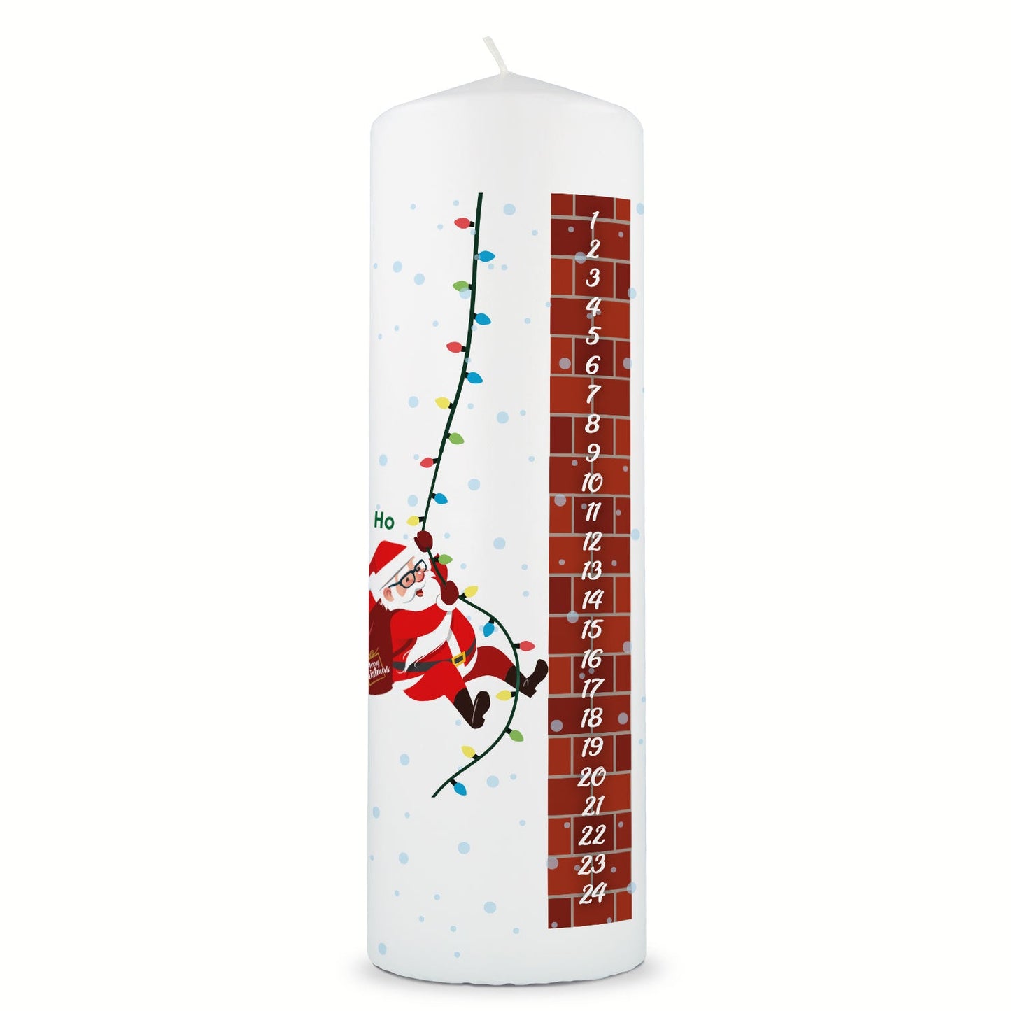 Personalisierte Weihnachtskerze Countdown mit Name und Wunschtext, 25 cm