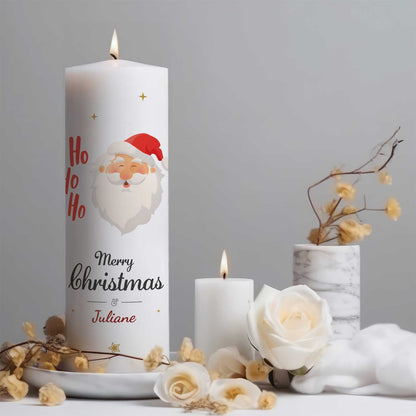 Weihnachtskerze „Ho Ho Ho“ – schlichte Produktansicht ohne Dekoration
