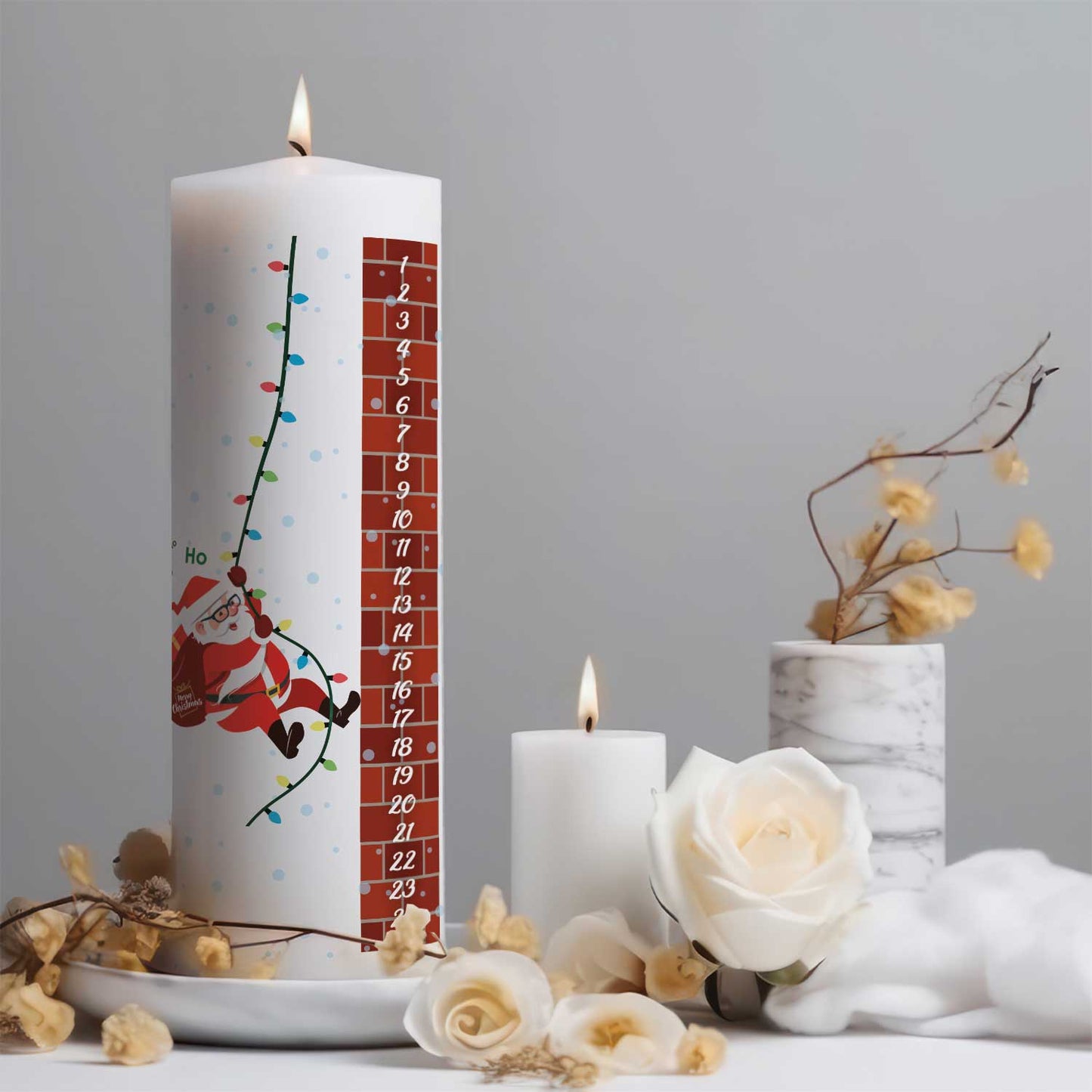 Personalisierte Weihnachtskerze „Countdown“ – Name & Wunschtext