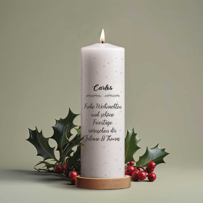 Personalisierte Weihnachtskerze „Countdown“ – Name & Wunschtext
