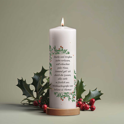 Personalisierte Weihnachtskerze „Tannenbaum“ – Name & Wunschtext