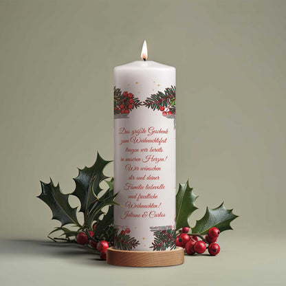 Personalisierte Weihnachtskerze „Christmas Stars“ – Name & Wunschtext