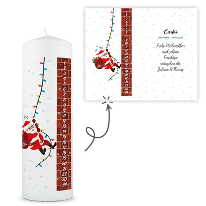 Personalisierte Weihnachtskerze „Countdown“ – Name & Wunschtext