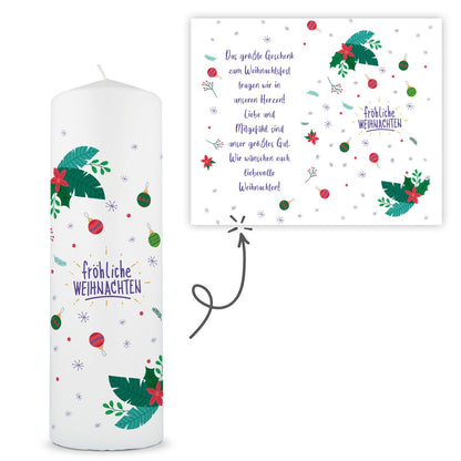 Personalisierte Weihnachtskerze „Christmas Ornament“ – 360-Grad-Produktansicht