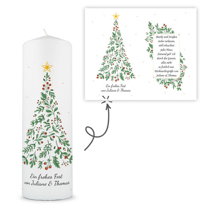 Personalisierte Weihnachtskerze „Tannenbaum“ – Name & Wunschtext