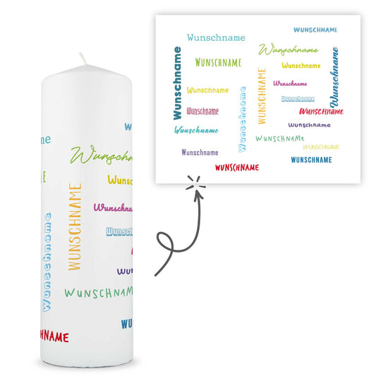 Personalisierte Kerze mit Name – weitere Produktansicht