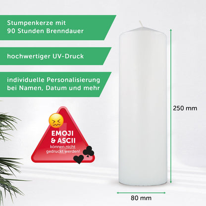 Personalisierte Weihnachtskerze „Natur“ – Wunschtext bis 3 Zeilen