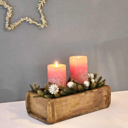 Ziegelform-Holzkiste aus recyceltem Holz als rustikale Dekokiste
