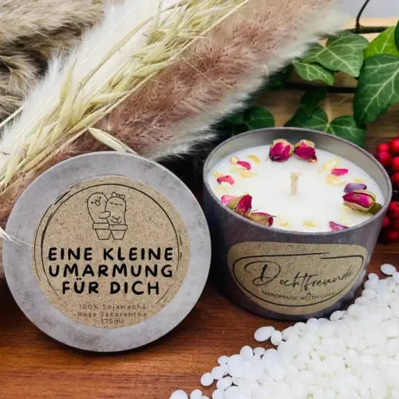 Eine kleine Umarmung für Dich Duftkerze als personalisiertes Geschenk mit liebevoller Botschaft