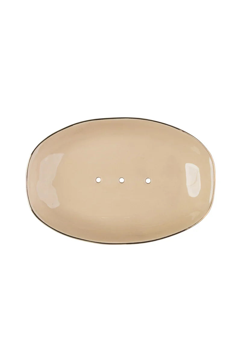 Tranquillo CLASSIC Seifenschale – Beige mit Goldrand – Produktabbildung 2