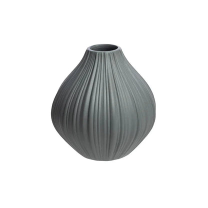 Graue Tranquillo Vase Vintage aus Steinzeug in matter Kugelform