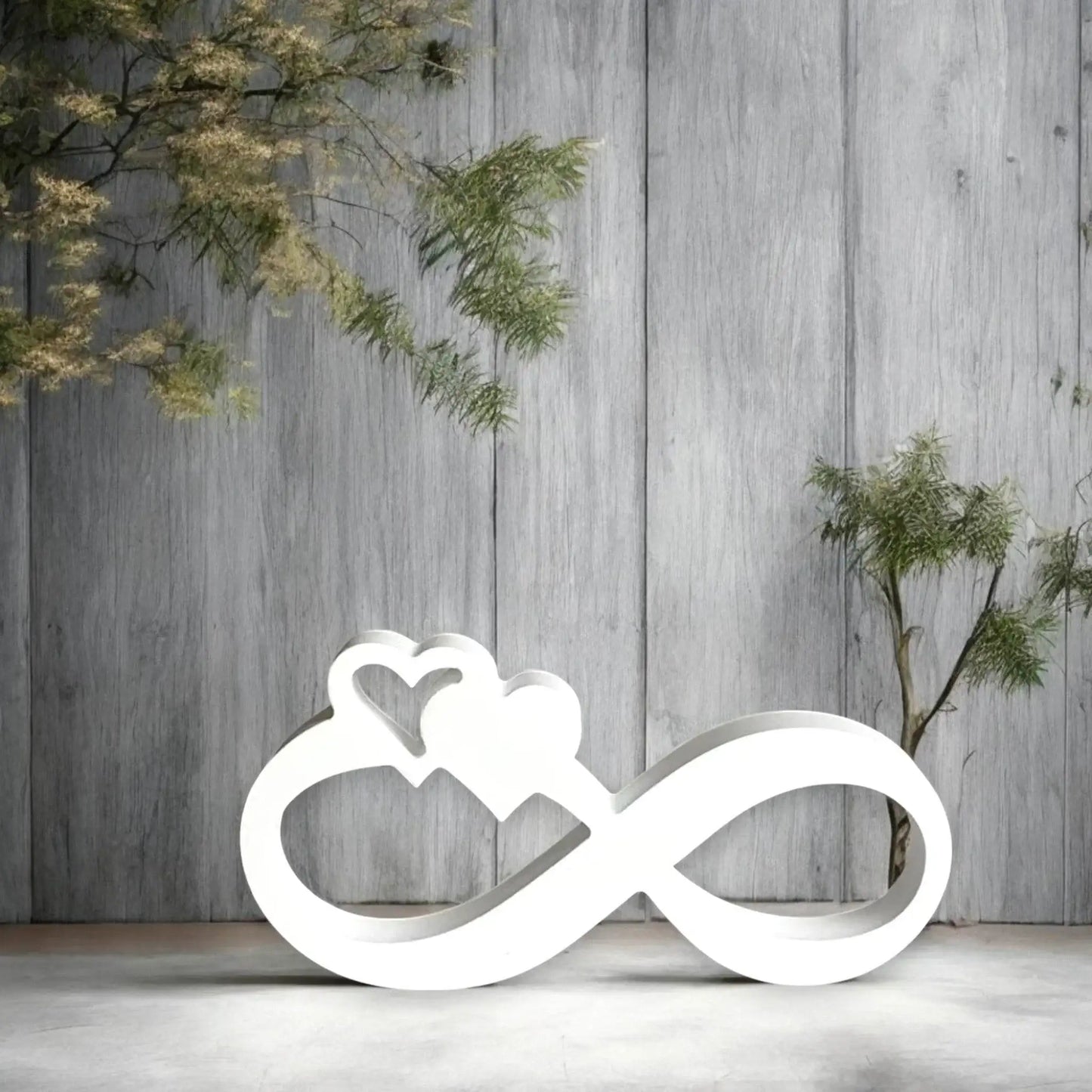 Infinity-Deko mit Herz – Symbol unendlicher Liebe im modernen Design - by SteinKunstWerk | HE aus nachhaltiger Herstellung