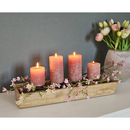 Kerzentablett aus Mangoholz – 53 cm für 4 Kerzen