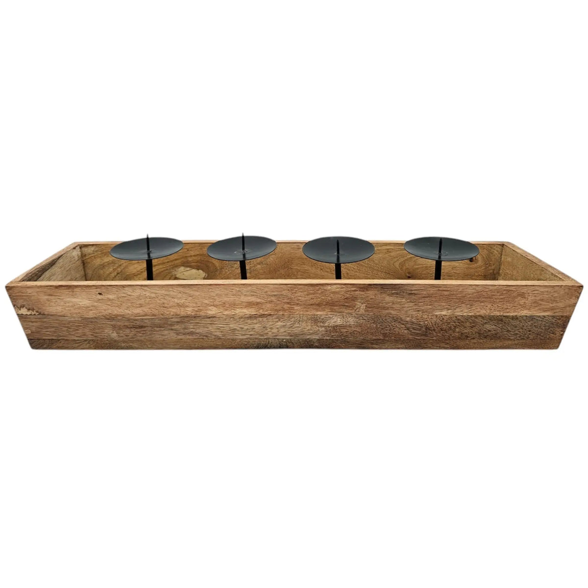 Kerzentablett aus Mangoholz – 53 cm für 4 Kerzen