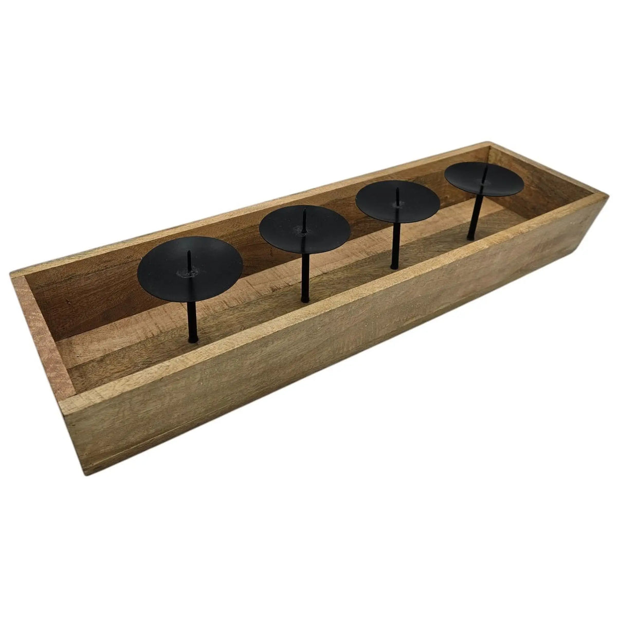 Kerzentablett aus Mangoholz – 53 cm für 4 Kerzen
