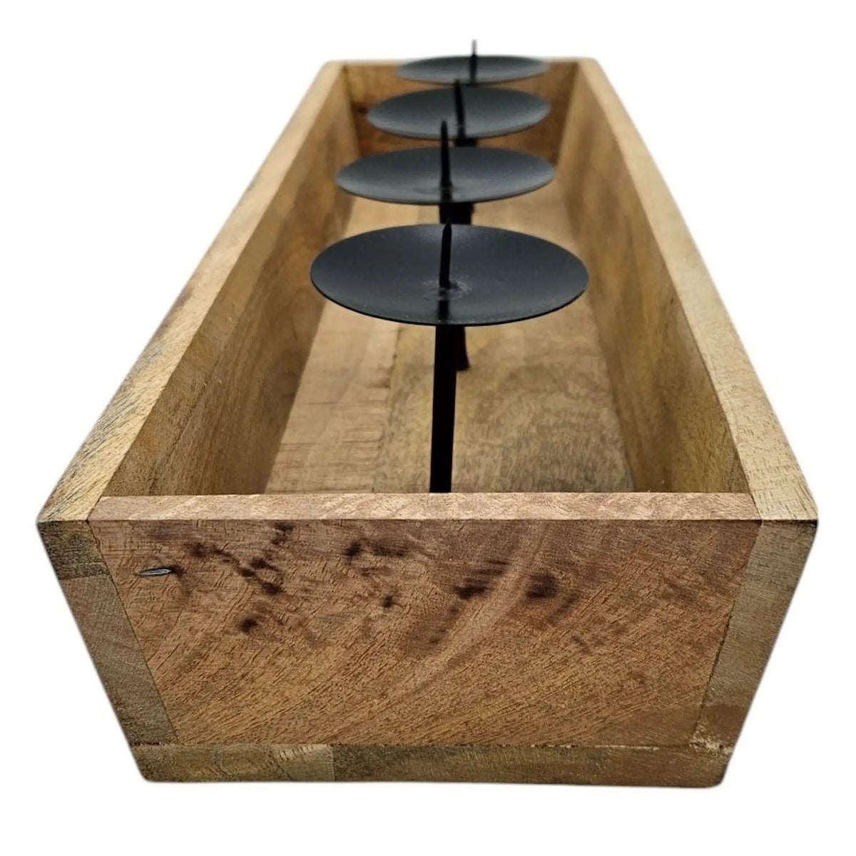 Kerzentablett aus Mangoholz – 53 cm für 4 Kerzen