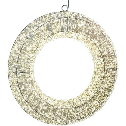 LED-Weihnachtskranz 36 cm mit warmweißem Licht und Timer für Tür und Wohnraum