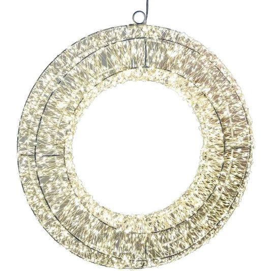 LED-Weihnachtskranz 36 cm mit warmweißem Licht und Timer für Tür und Wohnraum