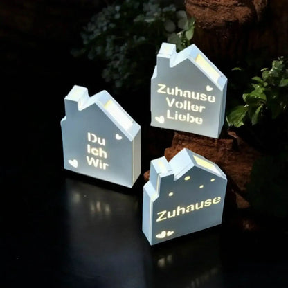 LED-Dekohäuschen in Weiß oder Pastellgrau