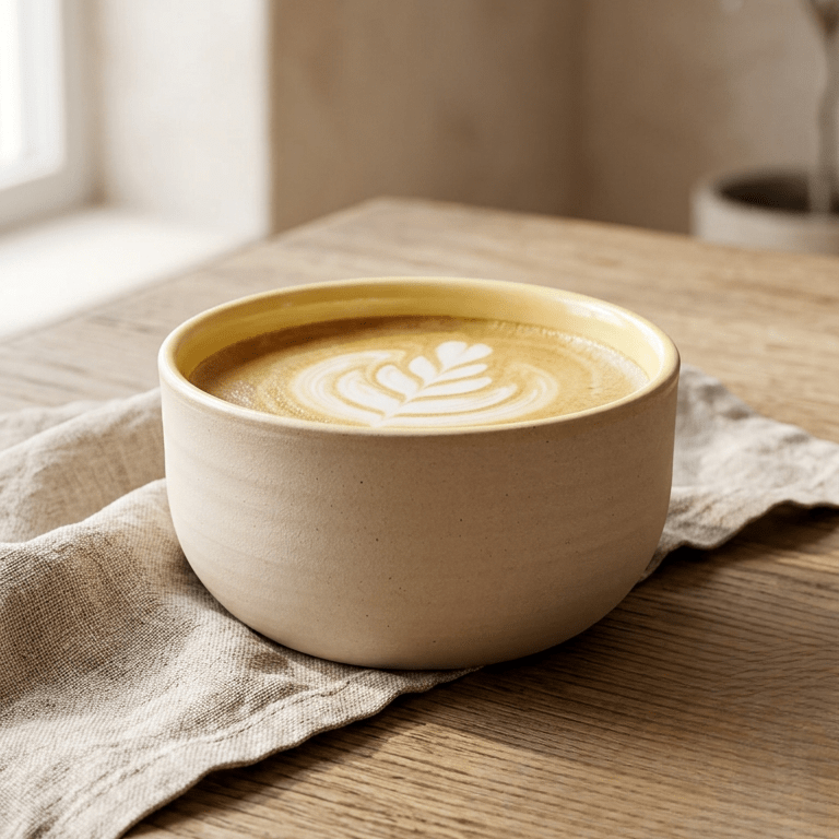 KUMO Cappuccinotasse Gelb von Mura Mura Ceramics
