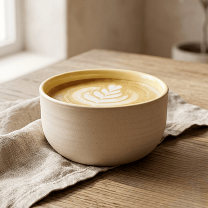 KUMO Cappuccinotasse Gelb von Mura Mura Ceramics