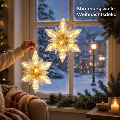 Warmweiße LED-Sterne für Weihnachten, batteriebetrieben und 24 cm groß