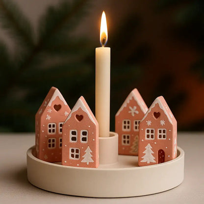 Handgemachtes Lichterhaus in pastellfarbener Ausführung