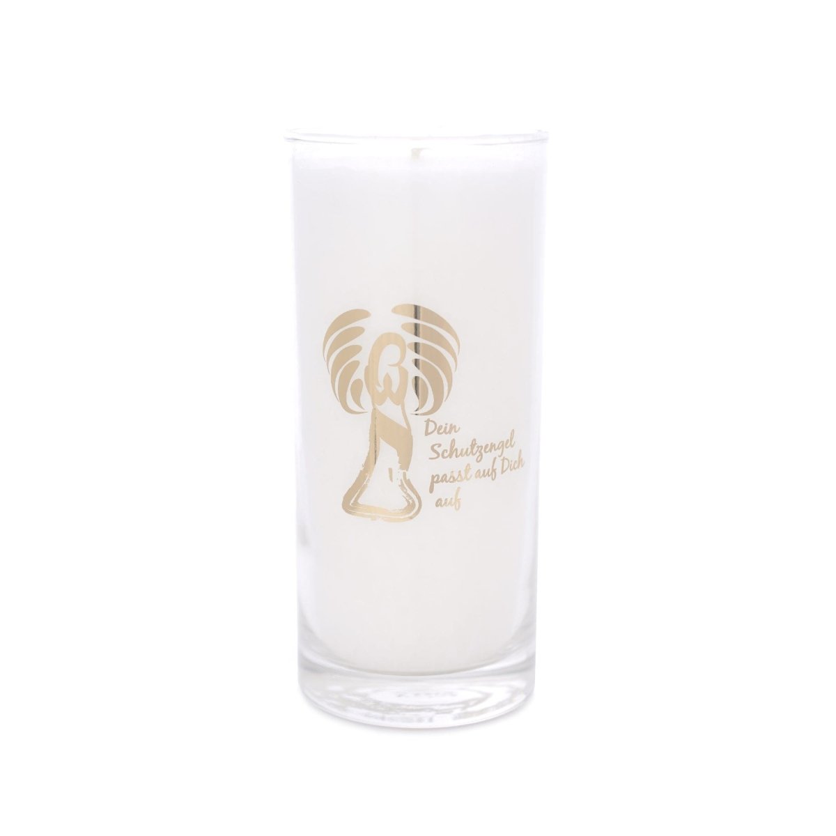 Magische Ritualkerze Weiß – goldenes Symbolmotiv
