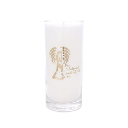 Magische Ritualkerze Weiß – goldenes Symbolmotiv