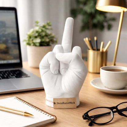 Handgemaakte statementfiguur voor collega’s, thuiskantoor en liefhebbers van droge humor