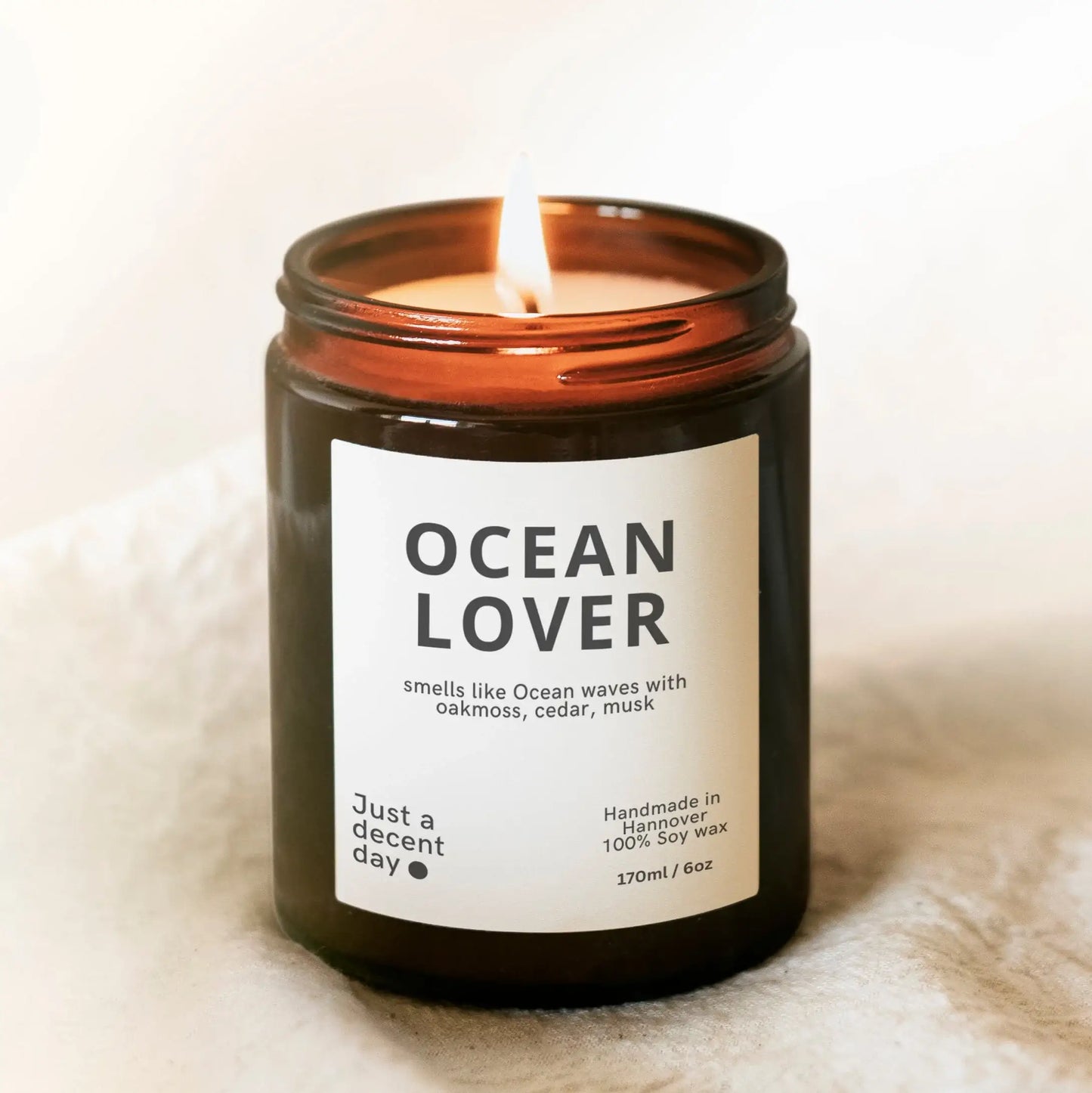 Ocean Lover – Duftkerze mit maritimer Frische & klarer Tiefe - by SteinKunstWerk | Duftkerze im Glas aus nachhaltiger Herstellung
