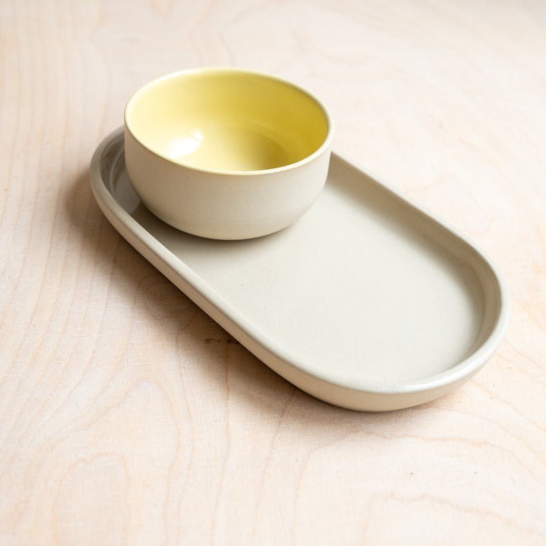 Handgemachte KUMO Flat White Tasse Gelb für Coffee Rituals