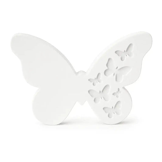 Handgefertigte Schmetterlingsfigur als zarte Frühlingsdeko für Regal, Tisch und Fensterbank