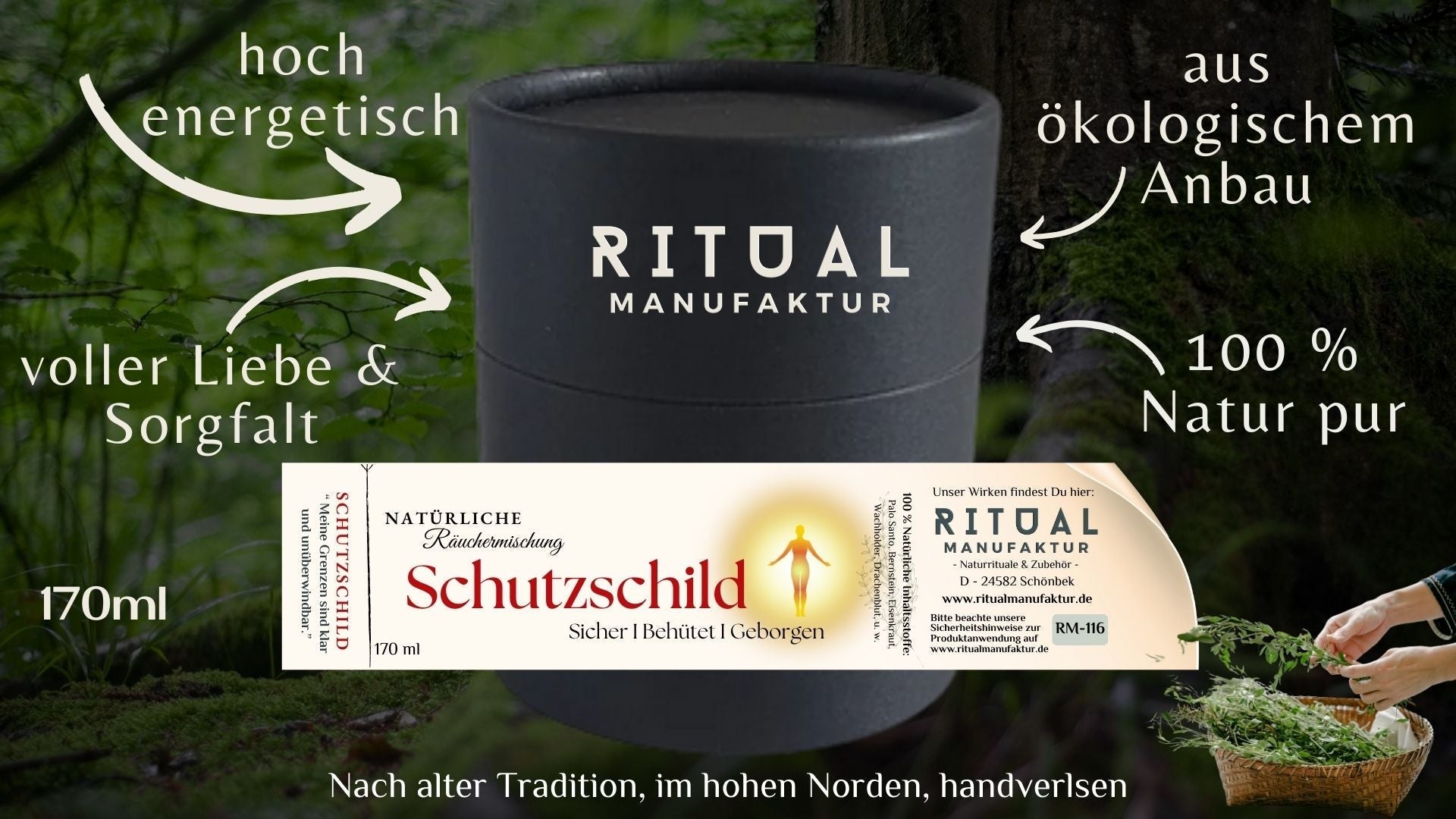 Schutzschild Räucherwerk – Detailaufnahme der Mischung
