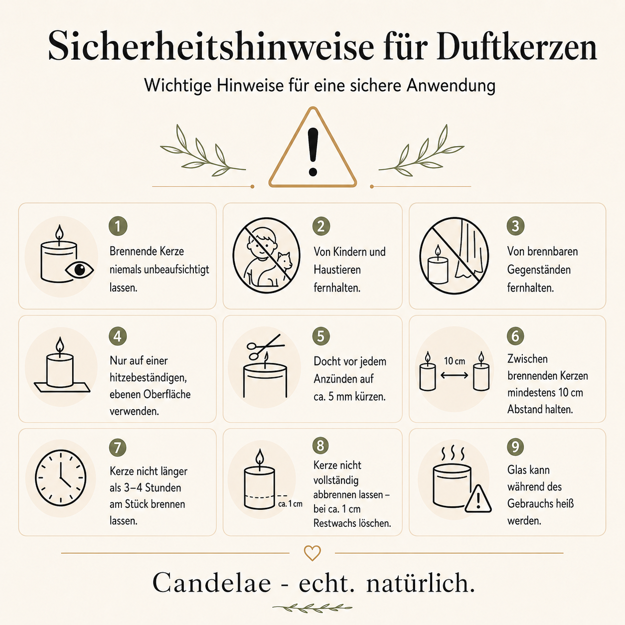 Sicherheitshinweise für die Gewürzzauber Sojawachs-Duftkerze