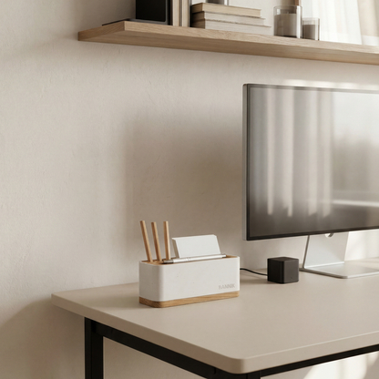 Bannik Design Alesund – Schreibtisch-Organizer aus Beton und Eichenholz, Produktansicht 12