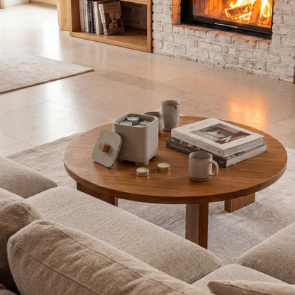 Bannik Design Farsund – Aufbewahrungsgefäß aus Beton mit Eichenholzdeckel in grau, Produktfoto 6