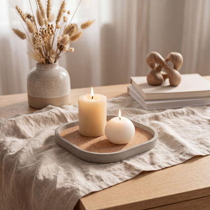 Bannik Design Giske – handgegossene Betonschale mit Korkeinsatz, Produktansicht 10