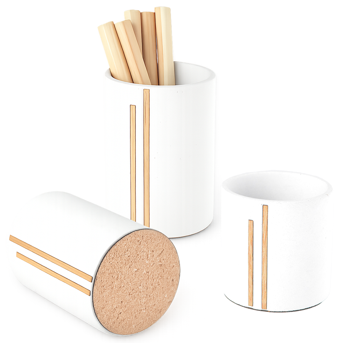 Bannik Design Lomvika – Stiftehalter aus Beton und Holz, Farbe weiss, Produktansicht 15